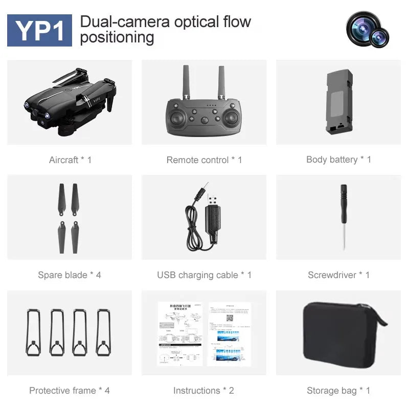 FPV Drone RC YP1 4K HD Wide Angle WIFI Foldable Quadcopter 1080P Camera Aerial Photography Toy Gift ﻿2026 New