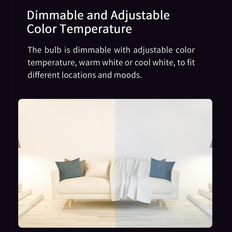 Luz inteligente que cambia el ambiente de tu habitacion desde el celular YEELIGHT Smart LED Bulb Multicolor M2 RGB Bulb E26/E27 Bluetooth Connection 6500K Voice Control 1000 Lumens works wiht Ok Goolge