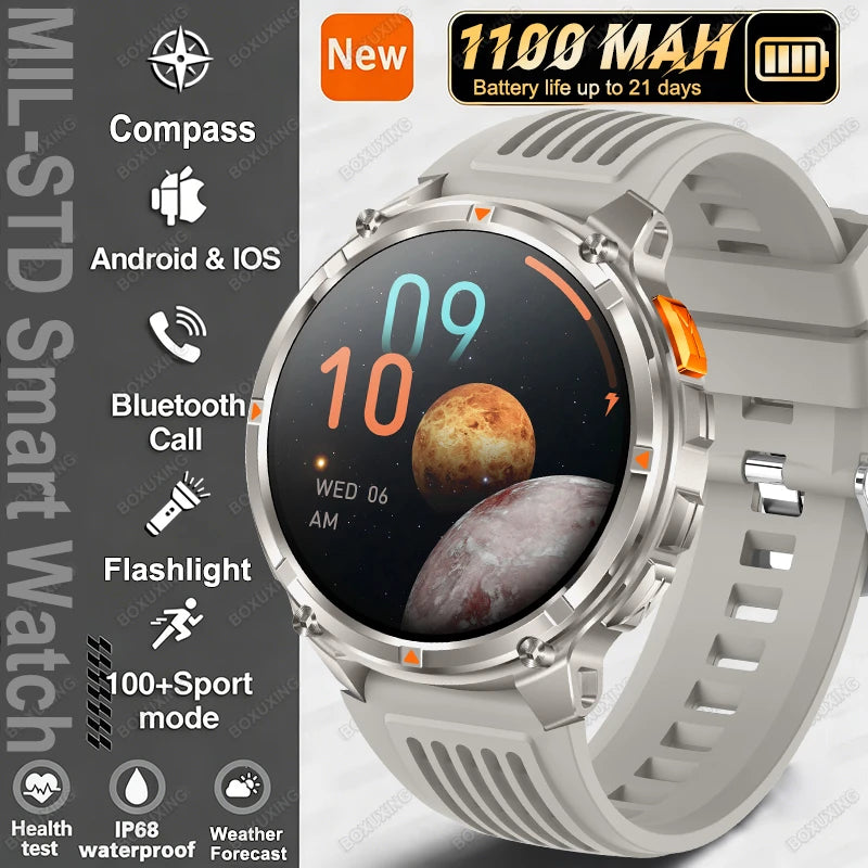 New T-Rex3 Ultra 1100mAh Battery Smart Watch GPS Track Compass IP68 Waterproof Outdoors Sports Military Flashlight Smartwatchse