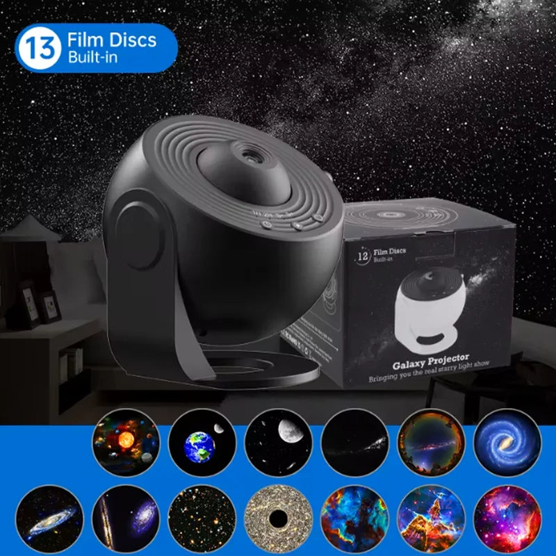 Starry Sky Galaxy Projector Universe Night Light 360° Rotate Planetarium Lamp for Kids Bedroom Valentine’s Day Gift Wedding Deco