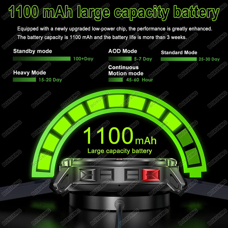 New T-Rex3 Ultra 1100mAh Battery Smart Watch GPS Track Compass IP68 Waterproof Outdoors Sports Military Flashlight Smartwatchse