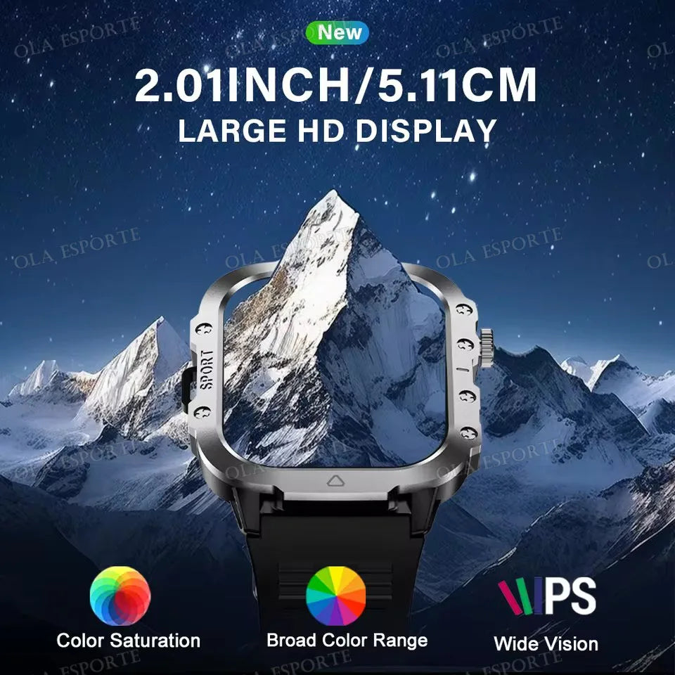 Rugged Military Outdoor Sports Smart Watch Health Monitoring Voice Assistant Bluetooth Call LED Flashlight NEW Smartwatch MA27