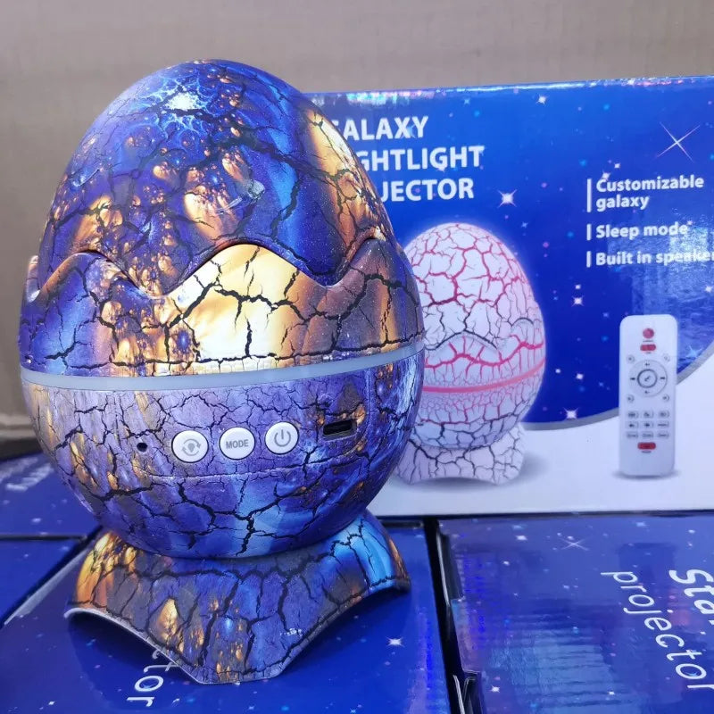 Led Dragon Egg Lamp Dinosaur Eggs Shell Galaxy Starry Projector Bluetooth-compatible Remote Control Night Lights Children Gift