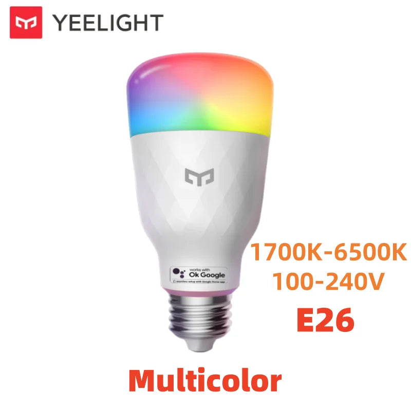 YEELIGHT Smart LED Bulb Multicolor M2 RGB Bulb E26/E27 Bluetooth Connection 6500K Voice Control 1000 Lumens works wiht Ok Goolge