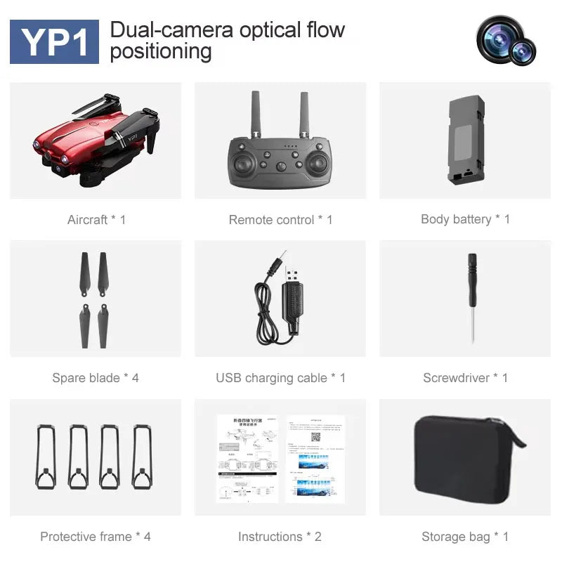 FPV Drone RC YP1 4K HD Wide Angle WIFI Foldable Quadcopter 1080P Camera Aerial Photography Toy Gift ﻿2026 New