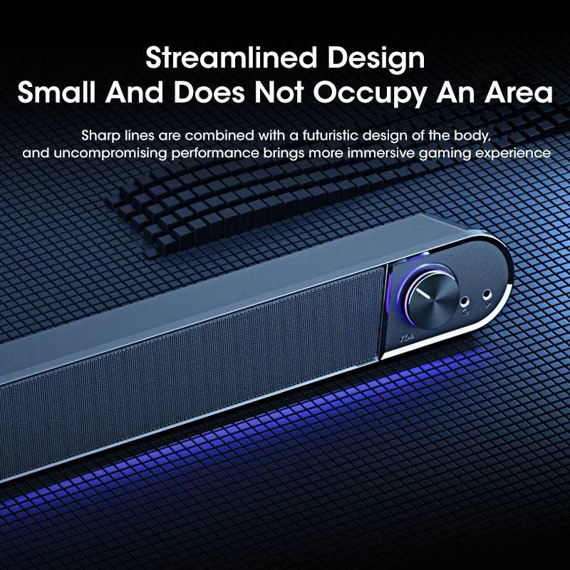 Home Theater Bluetooth Soundbar with Subwoofer 4D Surround Sound Speaker for TV and Computer Wired Stereo with Strong Bass