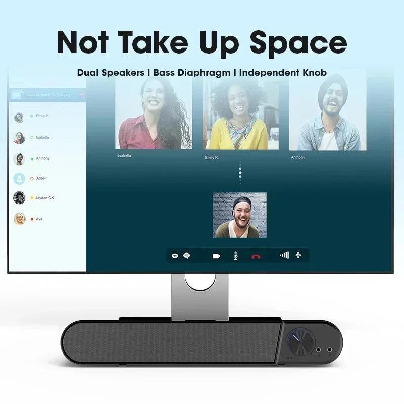 Home Theater Bluetooth Soundbar with Subwoofer 4D Surround Sound Speaker for TV and Computer Wired Stereo with Strong Bass