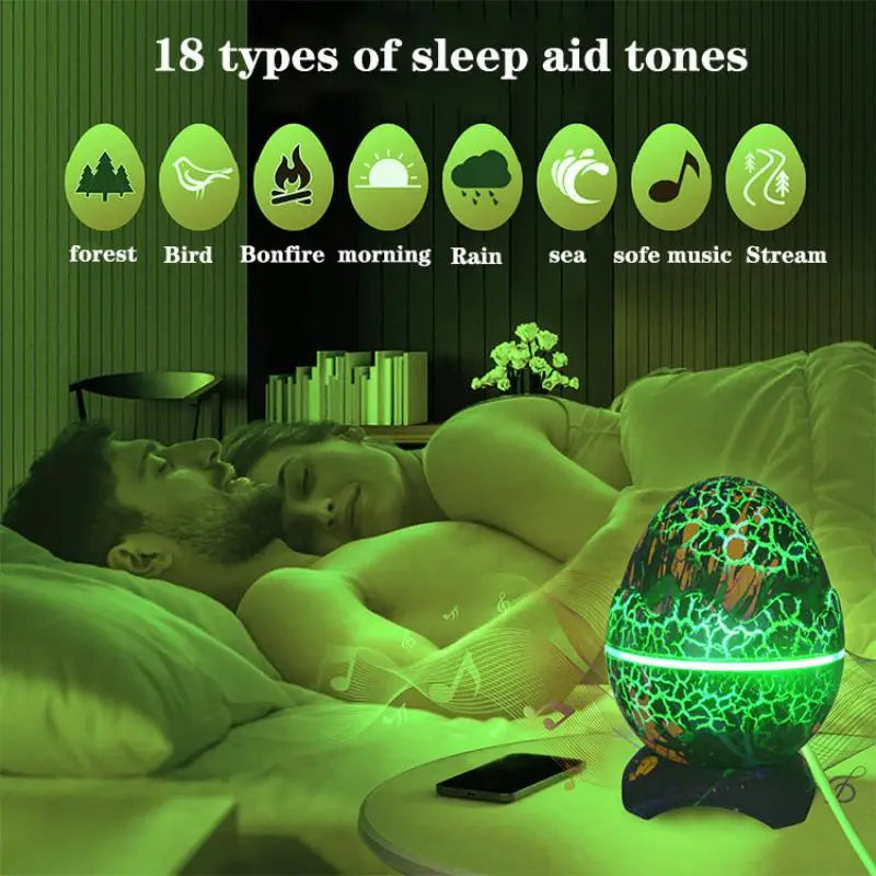 Led Dragon Egg Lamp Dinosaur Eggs Shell Galaxy Starry Projector Bluetooth-compatible Remote Control Night Lights Children Gift