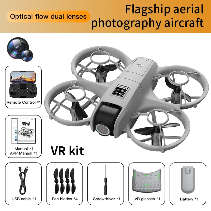 X228 VR Glasses Drone 8K HD Optical Flow Hovers Headless Mode Helicopter 360° Flip Quadcopter Toys Mini Drone Fors Kid Toy Gifts