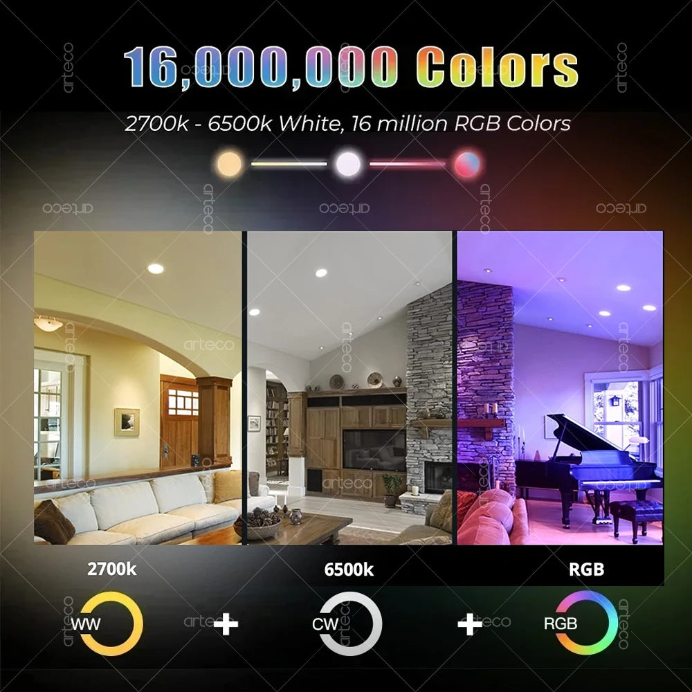 E27 E14 GU10 Bulb WIFI Zigbee Bluetooth,Dimmable Smart LED Lamp 2700-6500K RGB,LED Light Bulb Work With Alexa Amazon Google